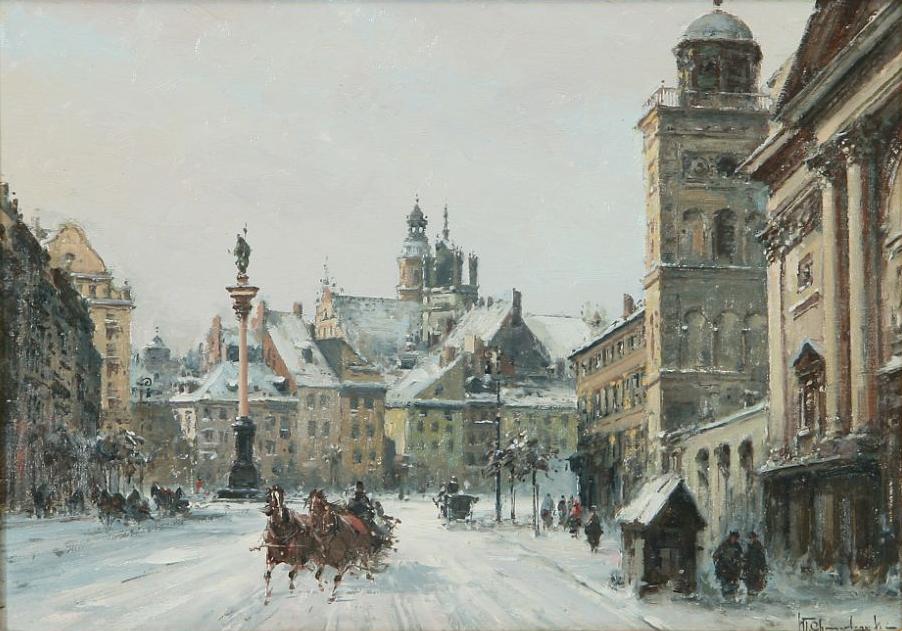 Krakowskie Przedmiecie w zimie